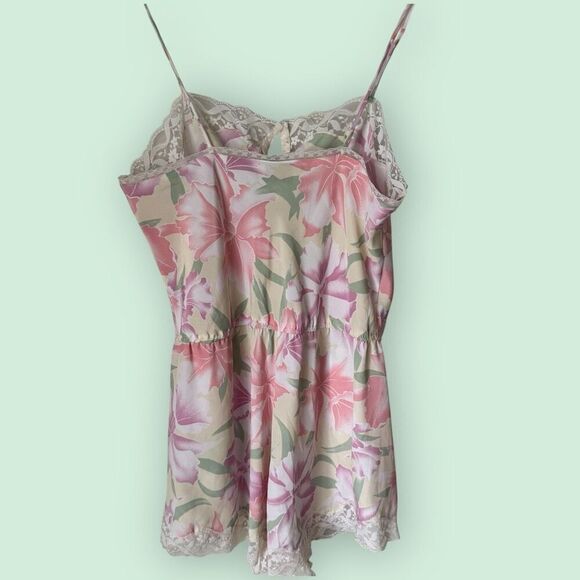 VTG Victoria’s Secret Gold Label Floral Lingerie Teddy Pink Pastel Lace - Picture 3 of 7